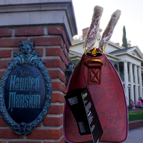 NWT Loungefly  Haunted Mansion Stretching Portraits Satchel Bag,CHARM& WALLET! - Picture 7 of 13